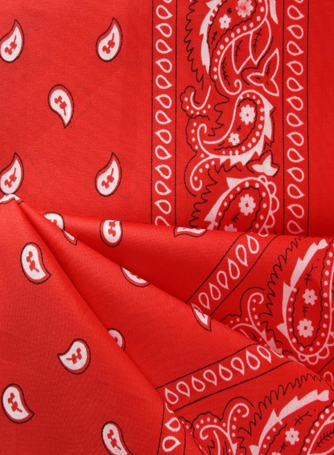 NACHLYNN 10pcs Paisley Bandanas Assorted Bandanas Cowboy Polyester Headbands Square Scarf Headwear (10, Red) - Image 3